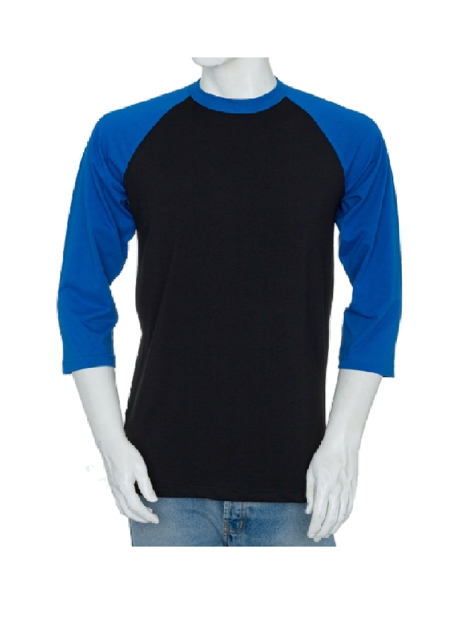 Big and Tall Raglan Henley Shirt Blue Black