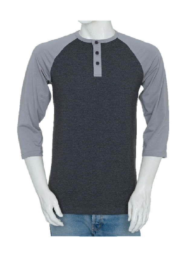 Styllion Big and Tall Raglan Henley Baseball Shirt - Heavy Weight