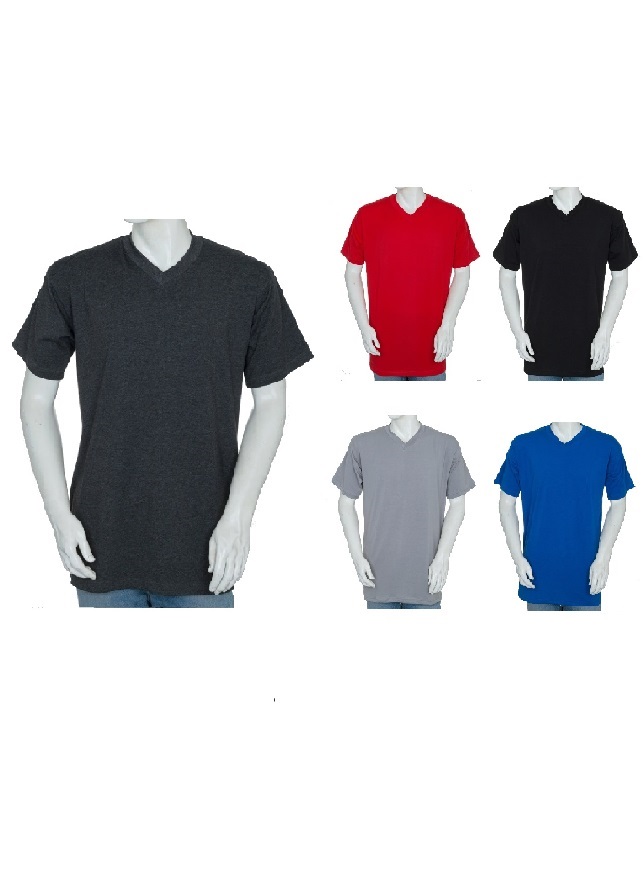 Styllion Big and Tall V-Neck Shirts - Short Sleeves - Heavy Weight -  Stretch - VSS - Styllion Apparel